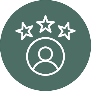 Icono con una cabeza y tres estrellas encima