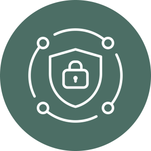 Icon with padlock to illustrate data security