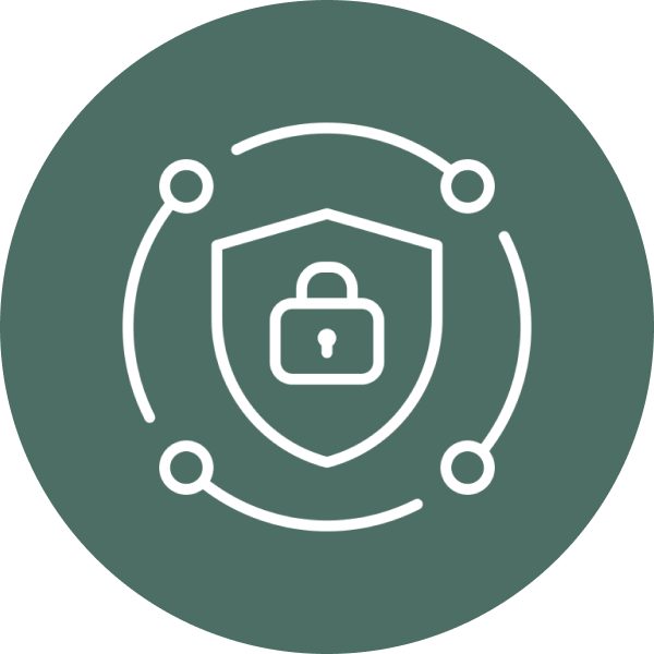 Icon with padlock to illustrate data security